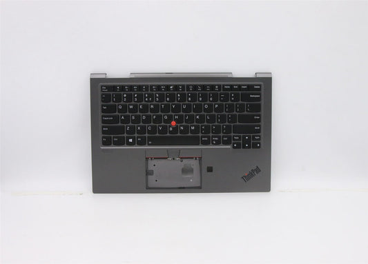 Lenovo Yoga X1 5th Keyboard Palmrest Top Cover Indian US Grey Backlit 5M10Z37174