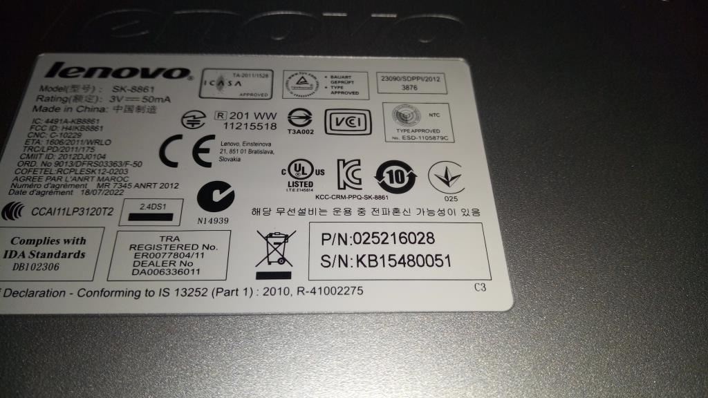 Lenovo Latin American Spanish Keyboard 25216028