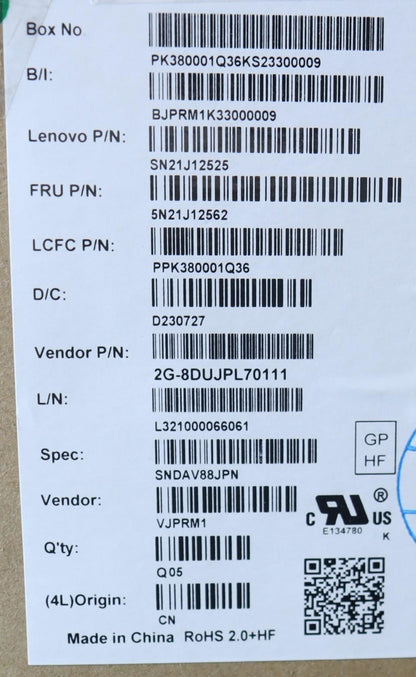 Lenovo NB_KYB NDA-V KBD,LBL-1,PMX,JPN Japanese Keyboard 5N21J12562