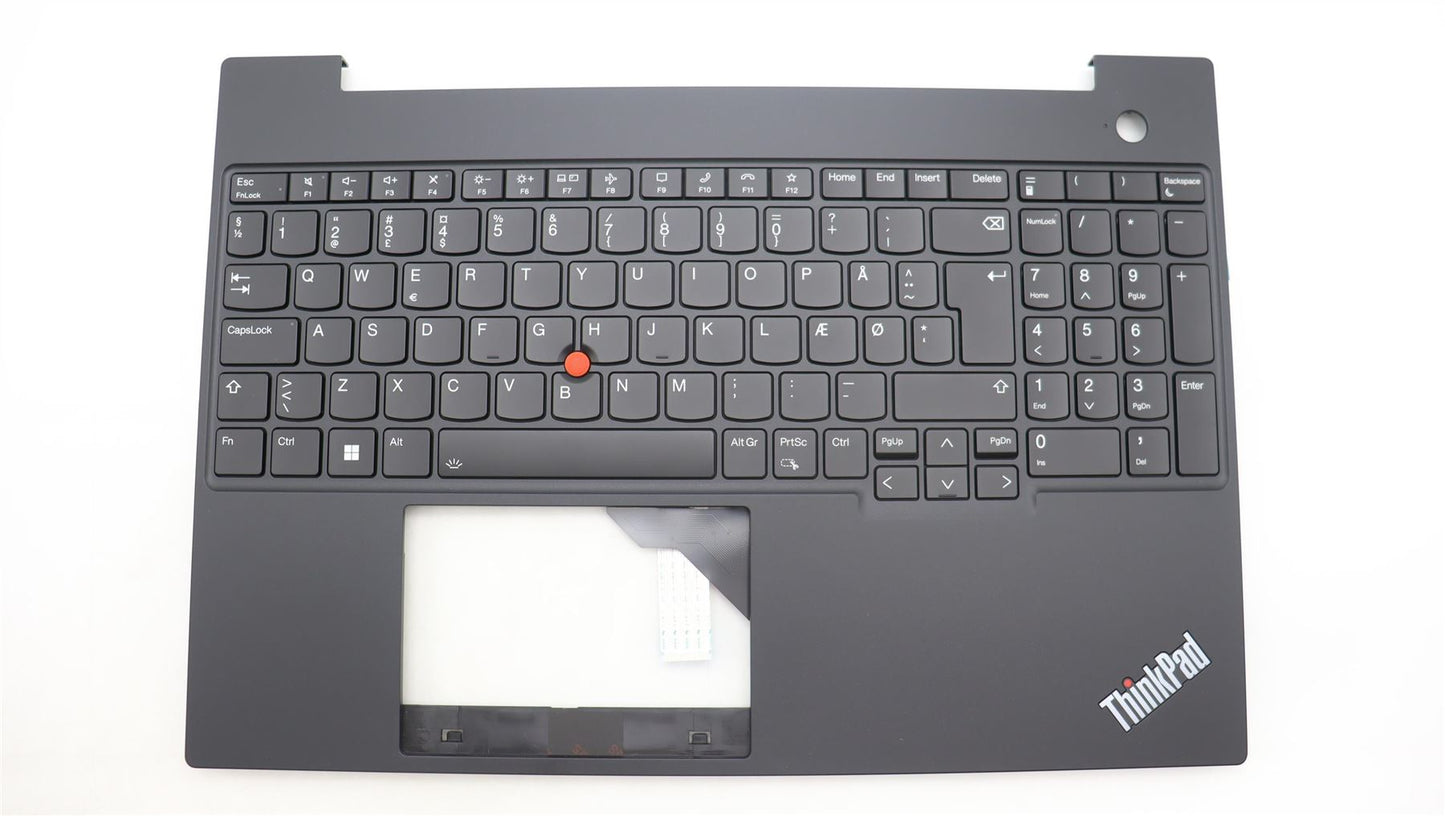 Lenovo ThinkPad E16 Gen 1 Keyboard Palmrest Top Cover Danish Black 5M11L65190