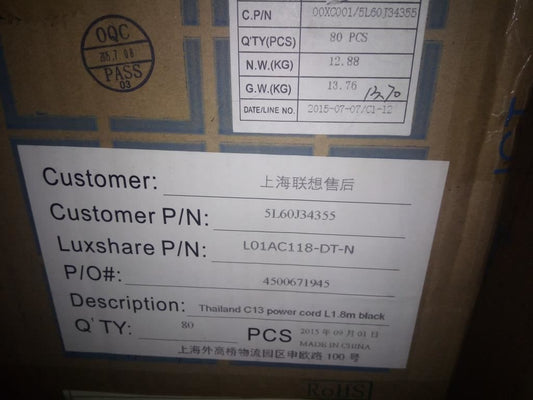 Lenovo Thailand 1.8M, 3P, LUX (ASAP) Cable 5L60J34355