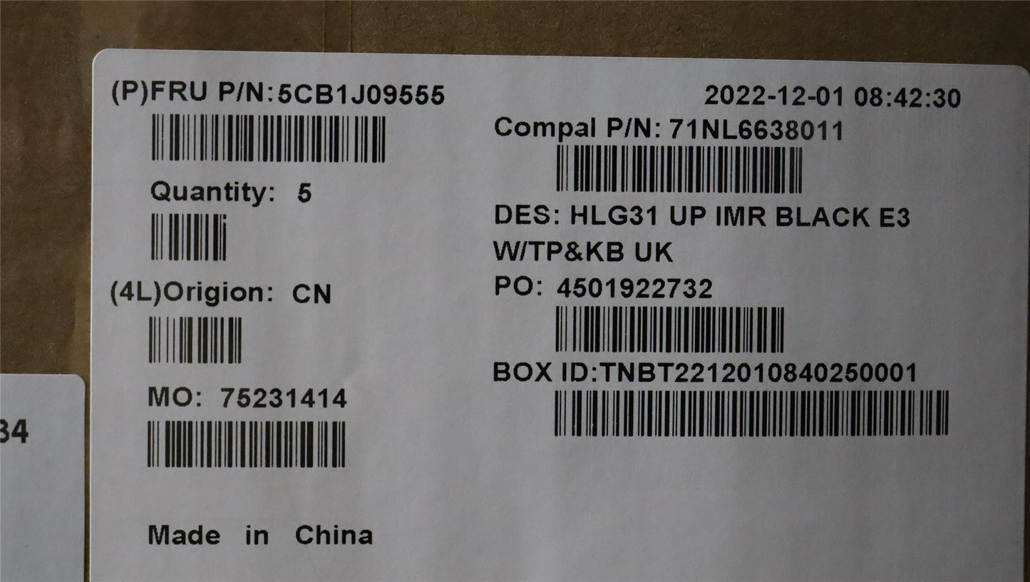 Lenovo IdeaPad 3 16IAH7 Palmrest Cover Touchpad Keyboard UK Black 5CB1J09555