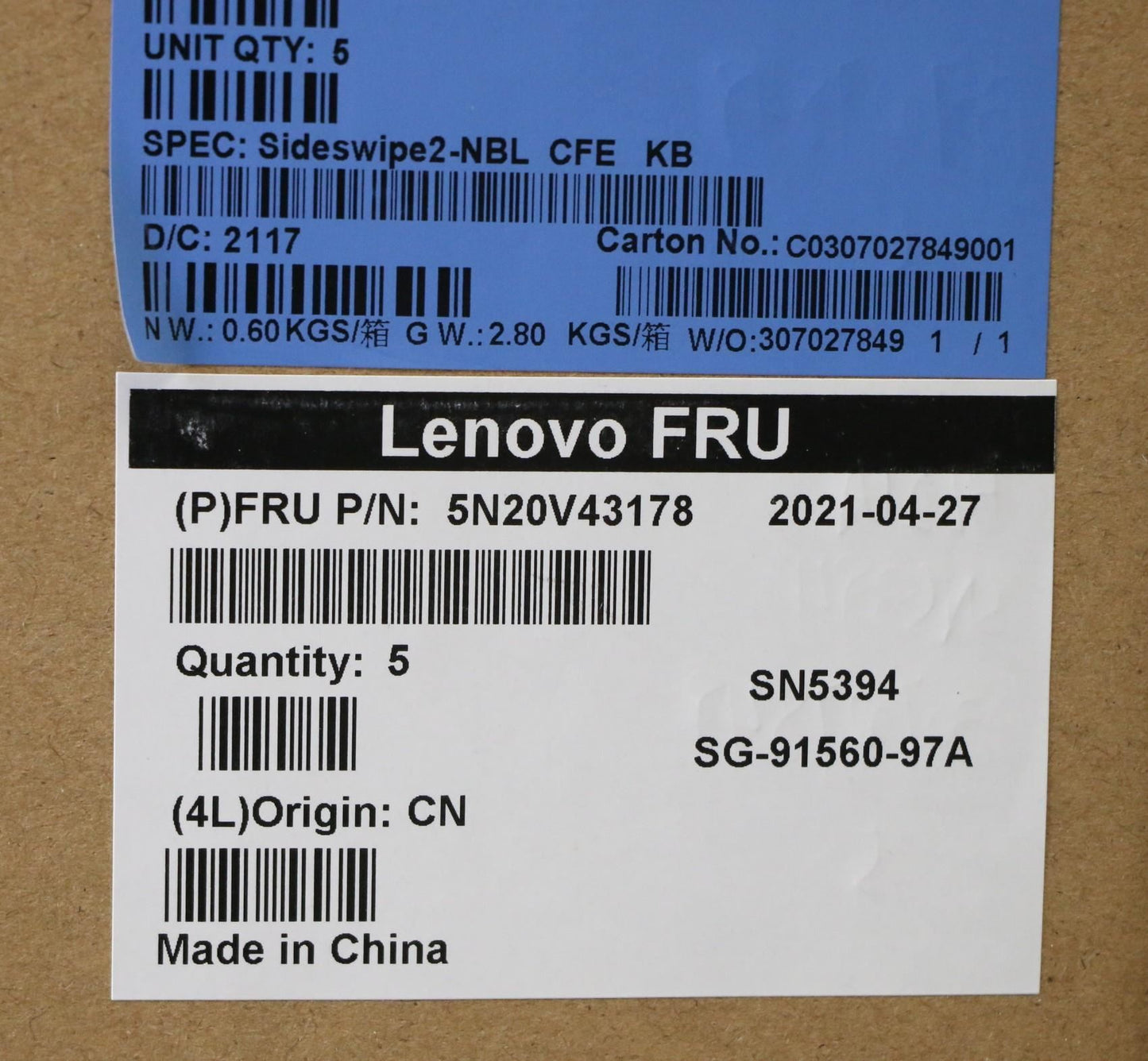 Lenovo NB_KYB CMSK-CS20,BK-NBL,PMX,FRA/ENG 5N20V43325