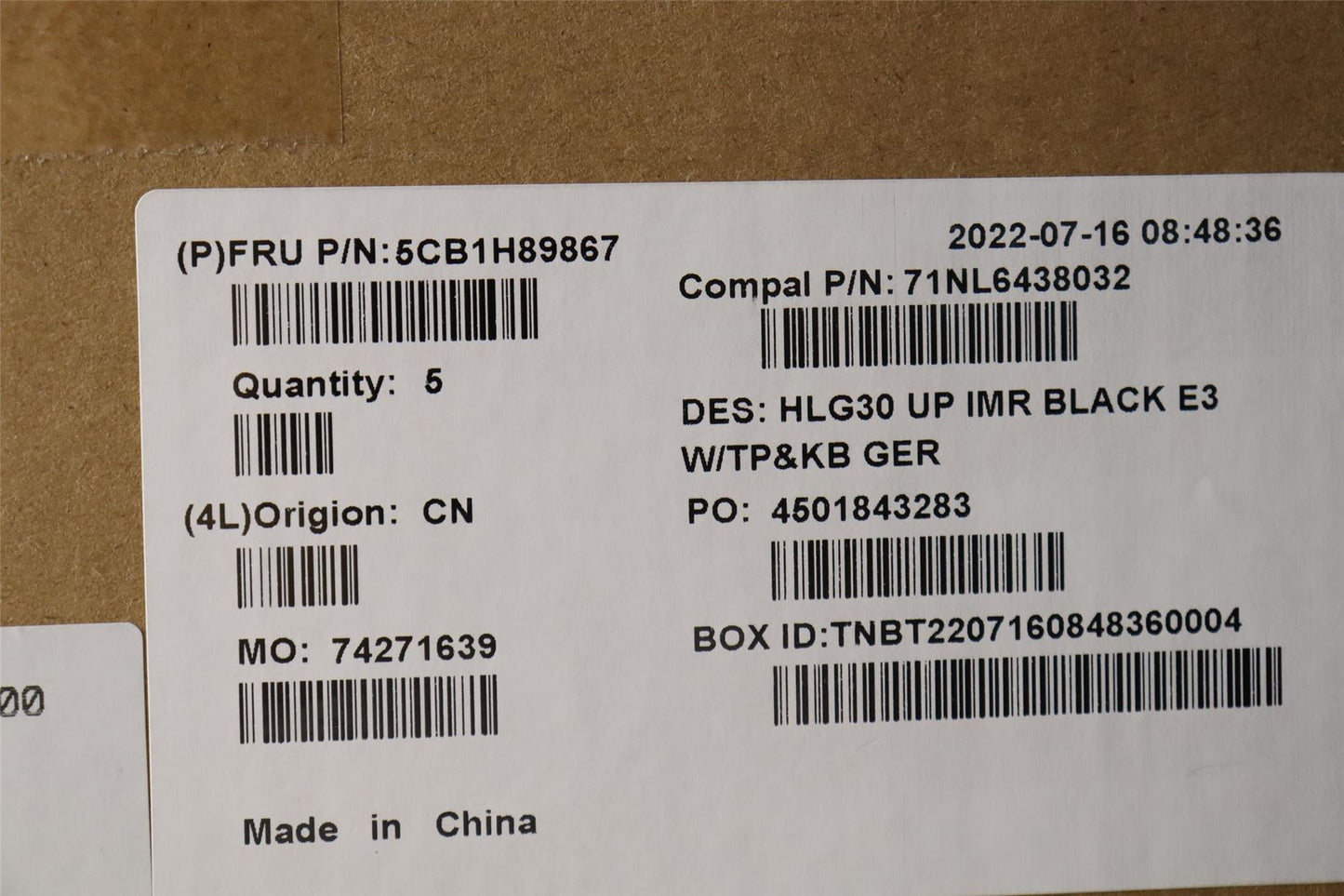 Lenovo IdeaPad 3 15IAH7 Palmrest Cover Touchpad Keyboard German Black 5CB1H89867