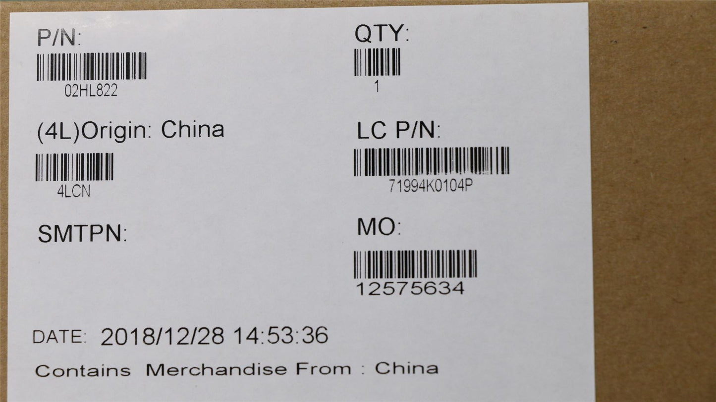 Lenovo 02HL822 BDPLANAR NOK,i7-8550U,8GB,TPM2,UMA