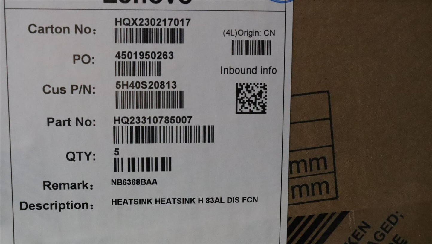 Lenovo HEATSINK HEATSINK H 83AL DIS FCN 5H40S20813