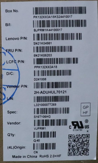 Lenovo ThinkPad L15 Gen 4 T16 Gen 2 P16s Gen 2 Keyboard Black 5N21K05129