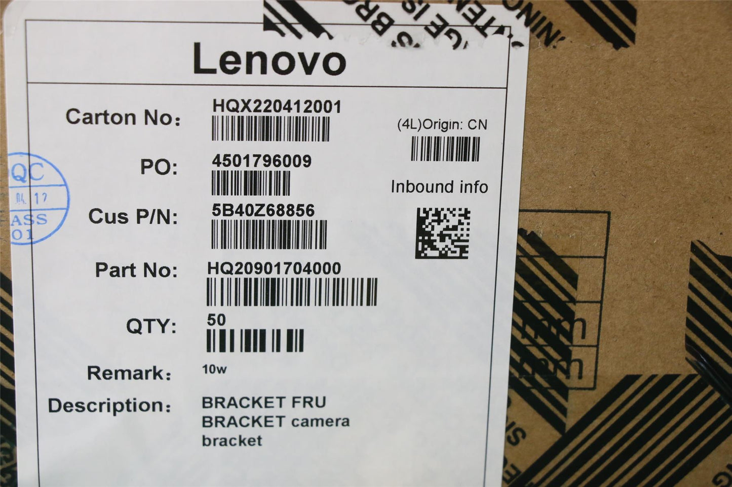 Lenovo FRU BRACKET camera bracket 5B40Z68856