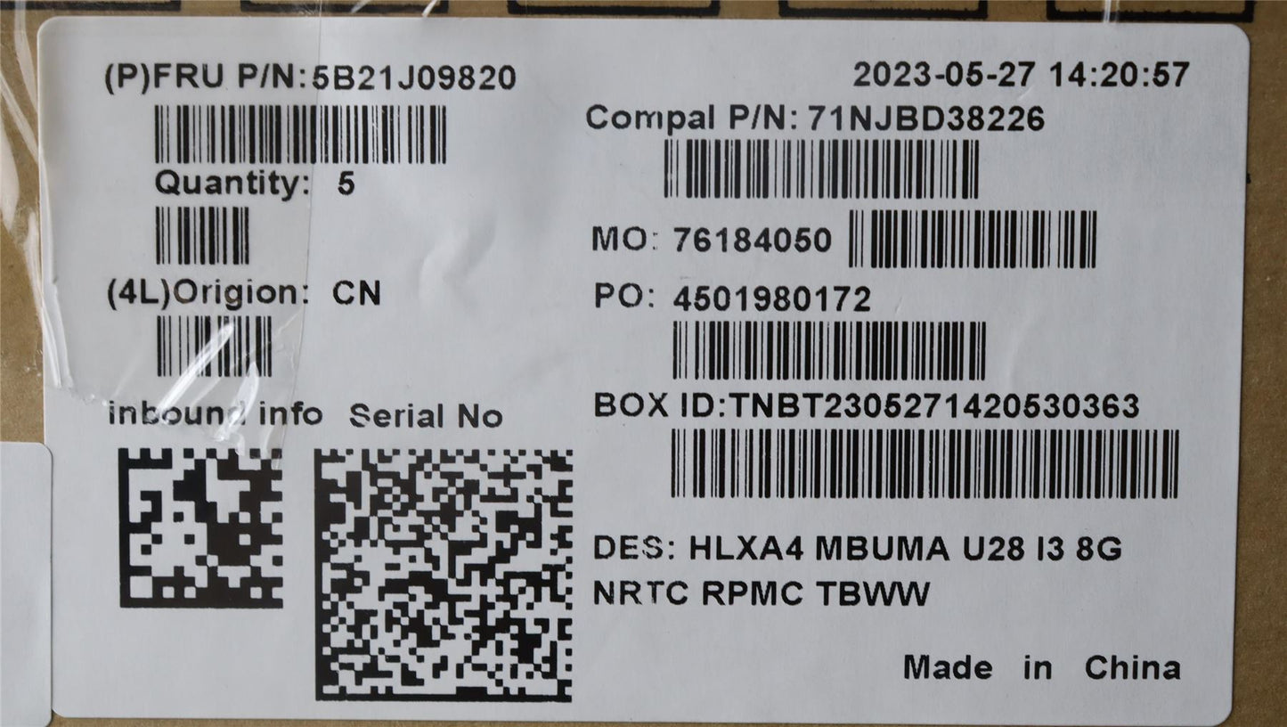 Lenovo MBC21DH NOK I31220UMA8G_NTRM WW 5B21J09820
