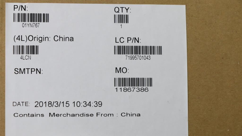 Lenovo NB_KYB FRU COMO NM,LTN,KB-BL,SV,TR 01YN767