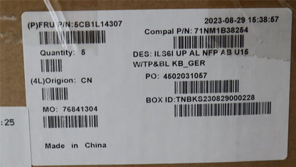 Lenovo UpperCase_GER C82XF NFP AB BL AL 5CB1L14307