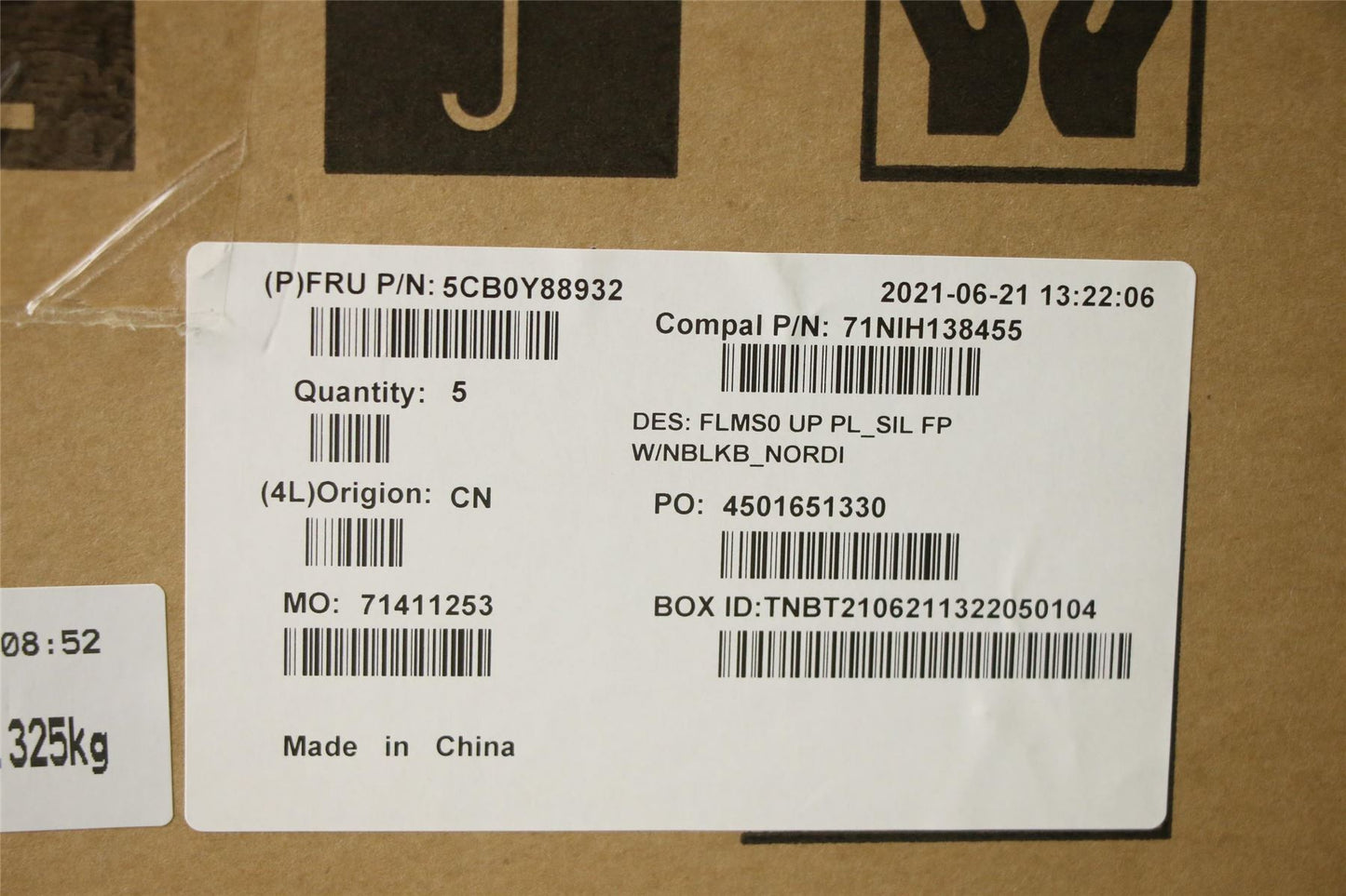 Lenovo Upper C81YH PL_SIL FP NBLKB_NORDI 5CB0Y88932