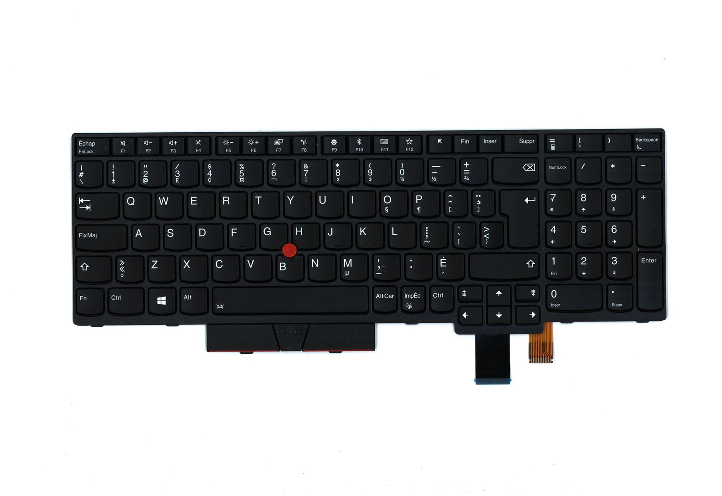 Lenovo ThinkPad T580 P52s Keyboard Canadian French Black Backlit 01HX261