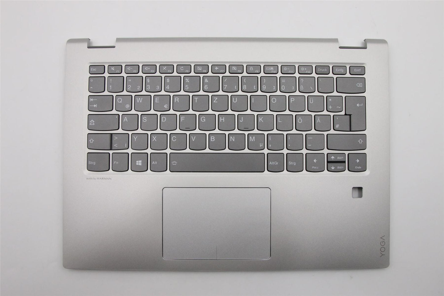 Lenovo Yoga 520-14IKB Palmrest Cover Touchpad Keyboard German Silver Backlit 5CB0N67784