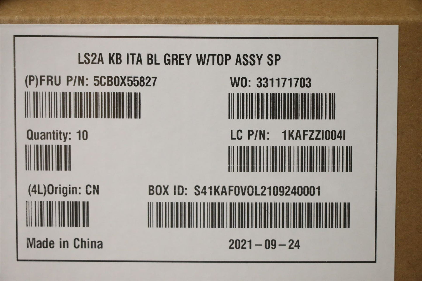 Lenovo Yoga 7-15IIL05 Keyboard Palmrest Top Cover Italian Grey 5CB0X55827