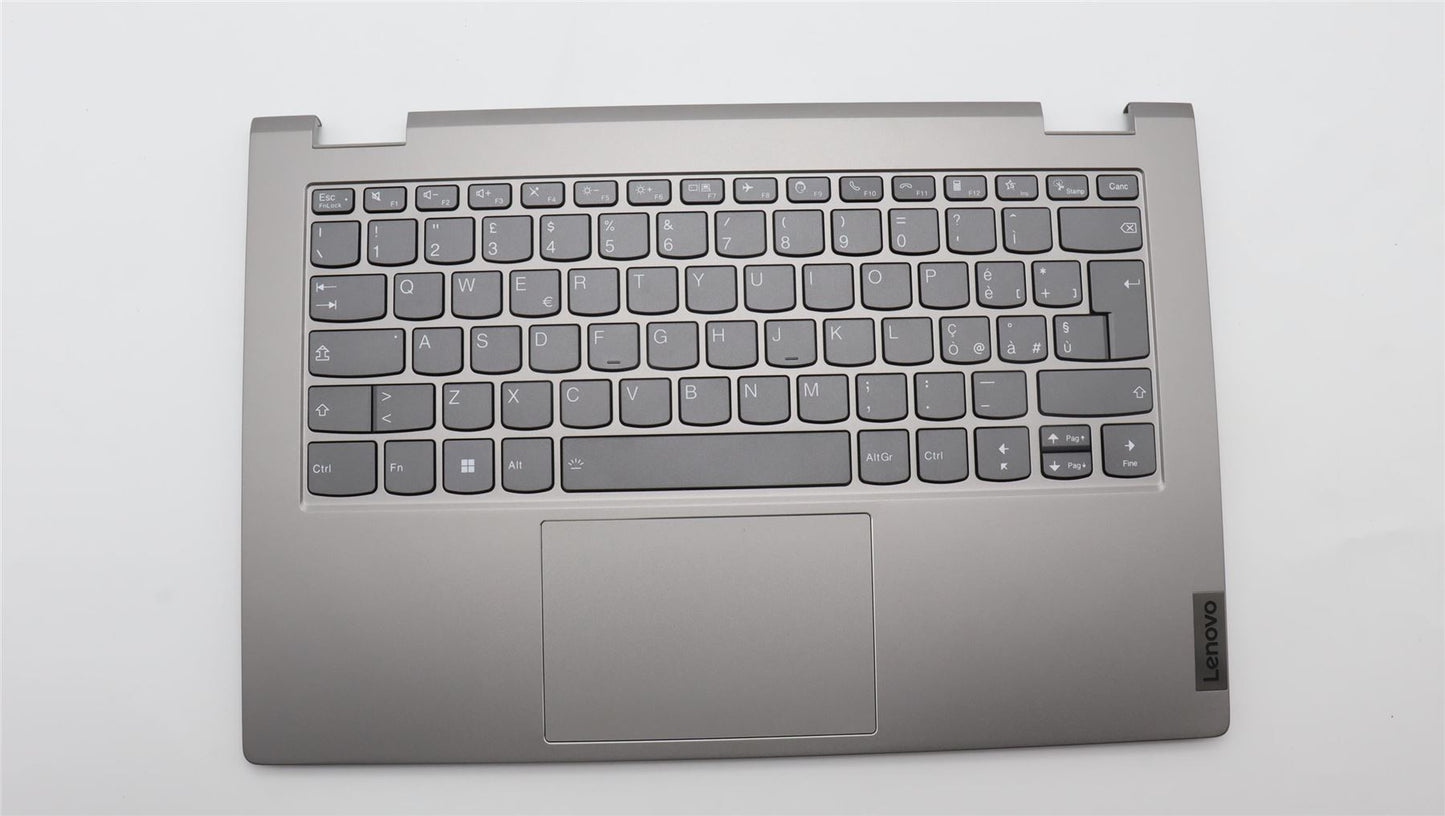 Lenovo Yoga 14s G3 IRU Palmrest Cover Touchpad Keyboard Italian Grey 5CB1L43736