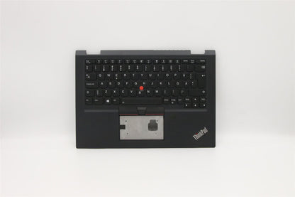 Lenovo Yoga X390 Keyboard Palmrest Top Cover Swedish Finnish Black 02HL680