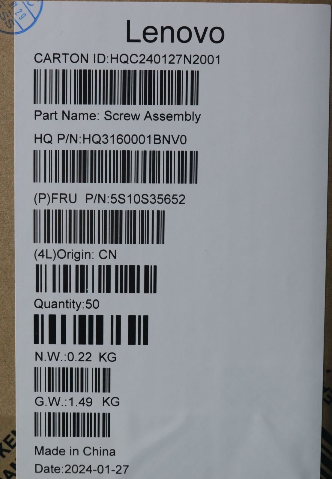 Lenovo SCREW Screw Pack H 83DS 5S10S35652