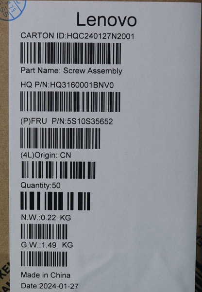 Lenovo SCREW Screw Pack H 83DS 5S10S35652