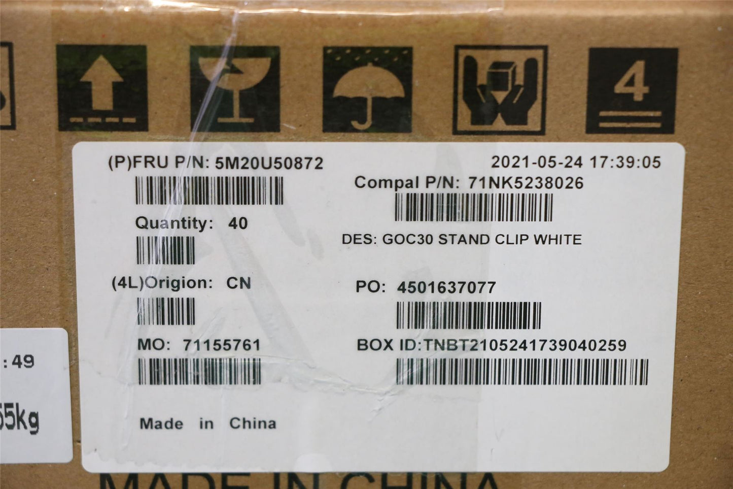 Lenovo Stand cable clip,WH,A360 24 5M20U50872
