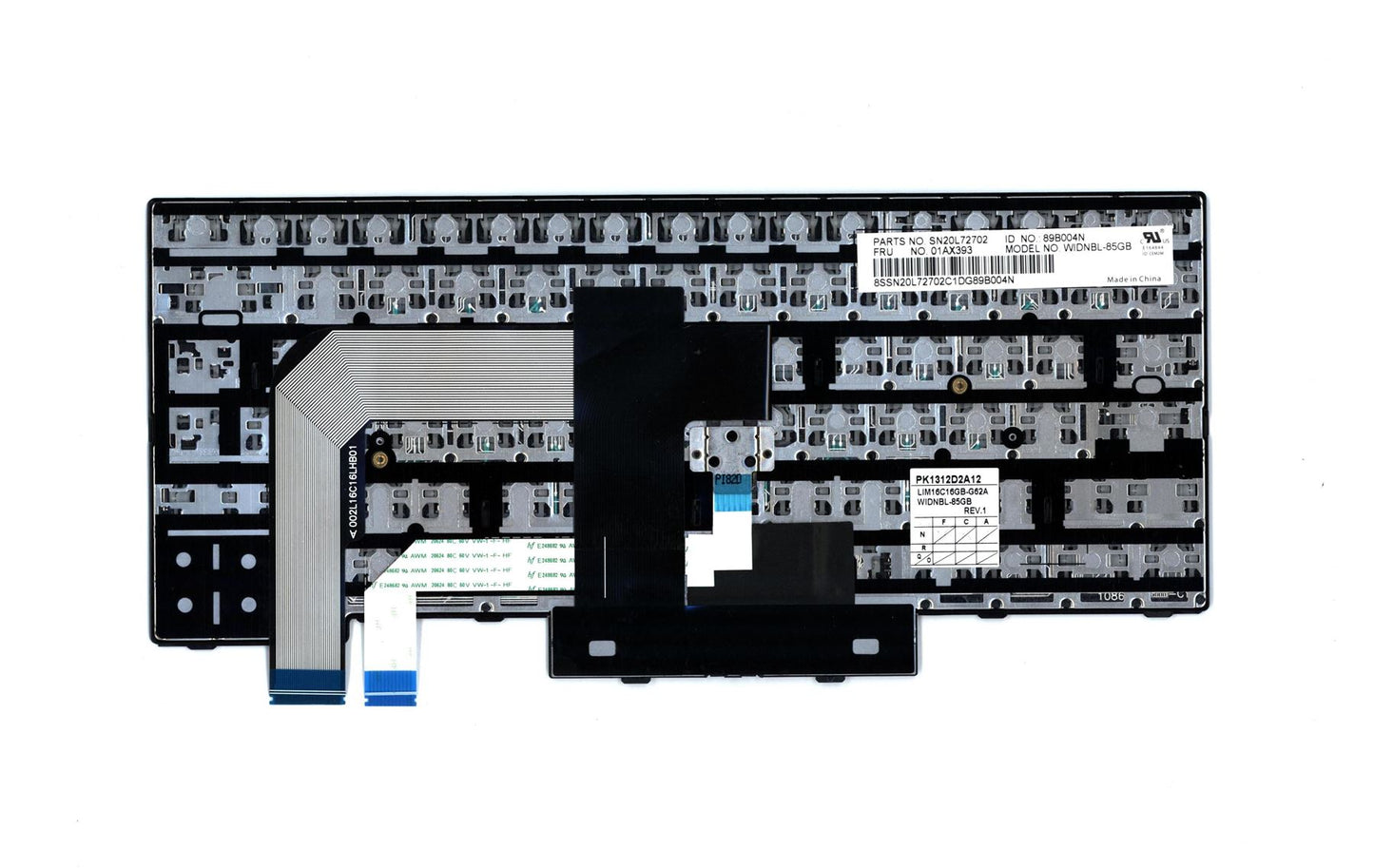 Lenovo ThinkPad T470 A475 Keyboard UK Black 01AX393