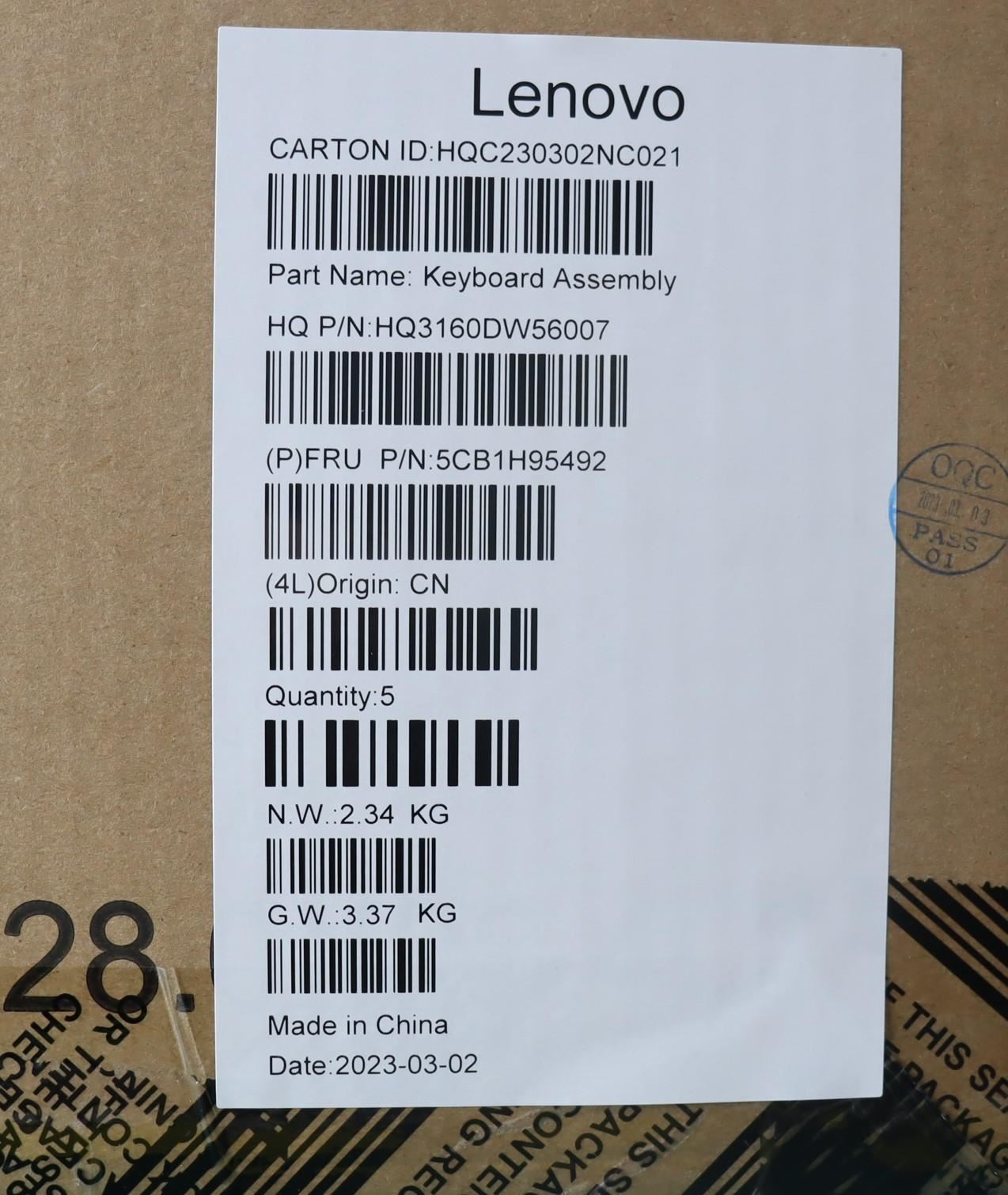 Lenovo Upper Case ASM_THAI H 82SK STGYUMA 5CB1H95492