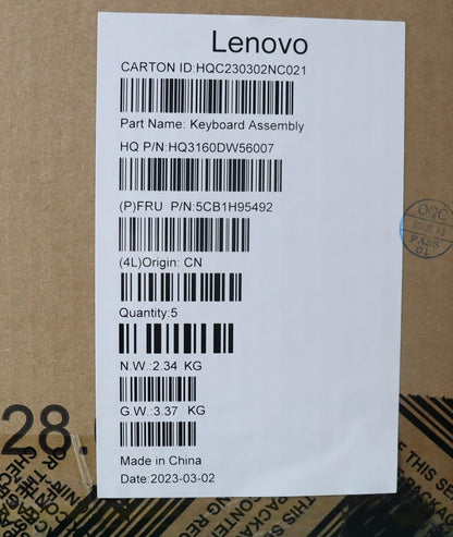 Lenovo Upper Case ASM_THAI H 82SK STGYUMA 5CB1H95492