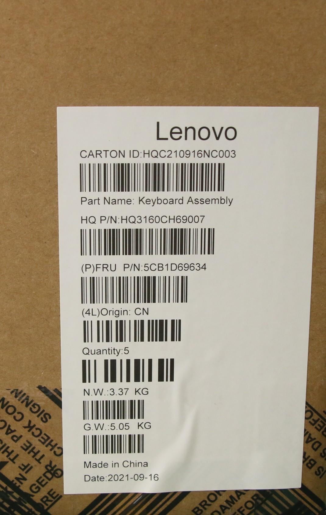 Lenovo Chromebook 15IJL6 Keyboard Palmrest Top Cover Italian Grey 5CB1D69634