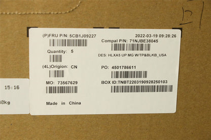 Lenovo ThinkBook 15 G4 IAP Keyboard Palmrest Top Cover US Grey 5CB1J09227