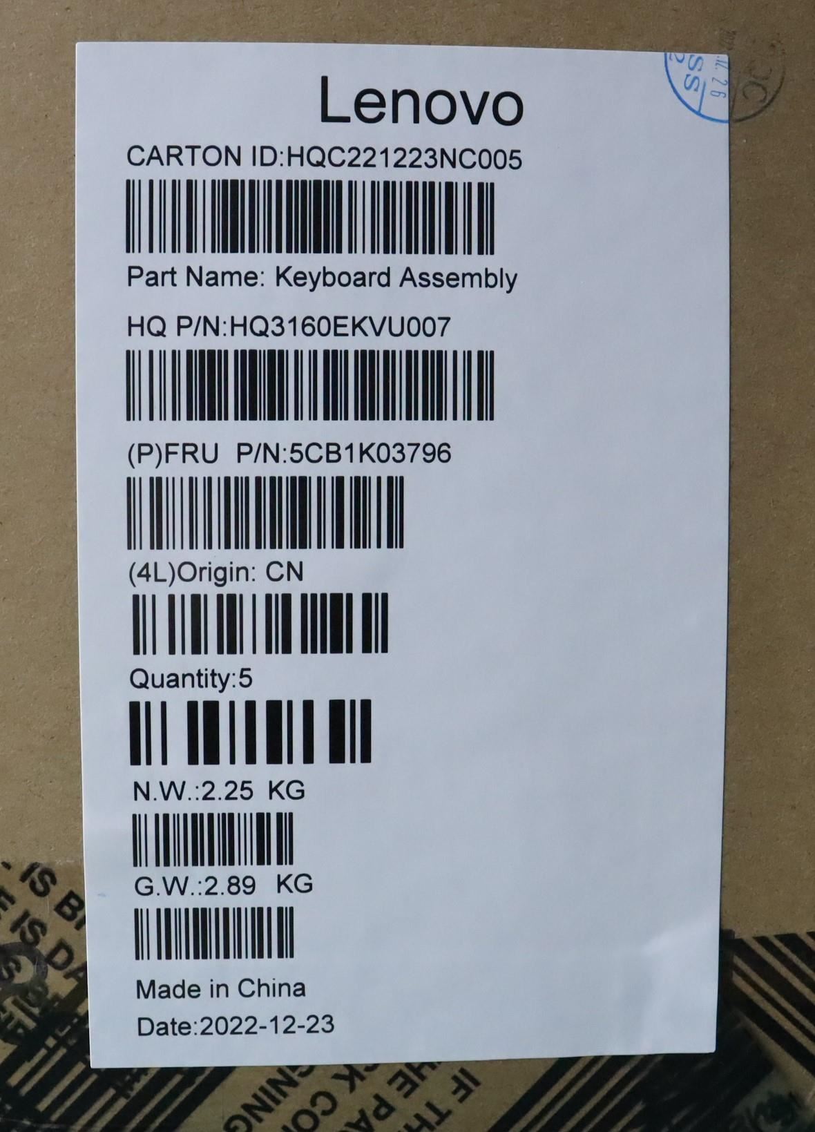 Lenovo COVER Upper Case ASM_POR H82WUSTGY 5CB1K03796