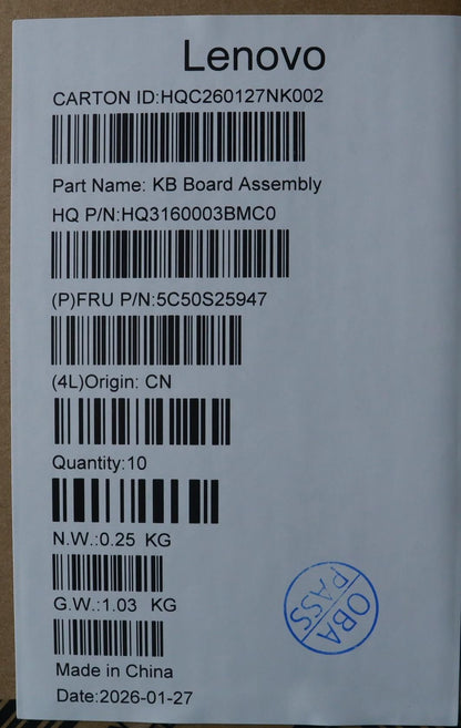 Lenovo CARDPOP H83S2 W/ PCB ADH ToF Board 5C50S25947