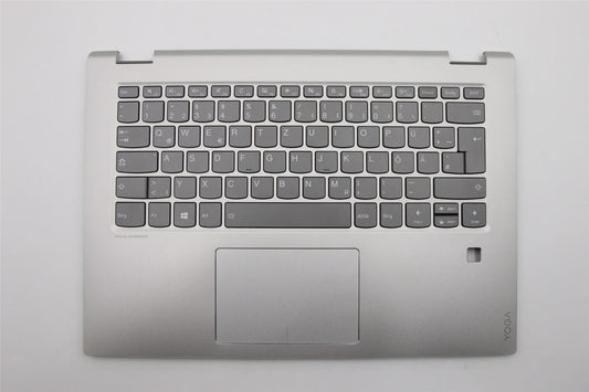 Lenovo Yoga 520-14IKB Palmrest Cover Touchpad Keyboard German Silver Backlit 5CB0N67784