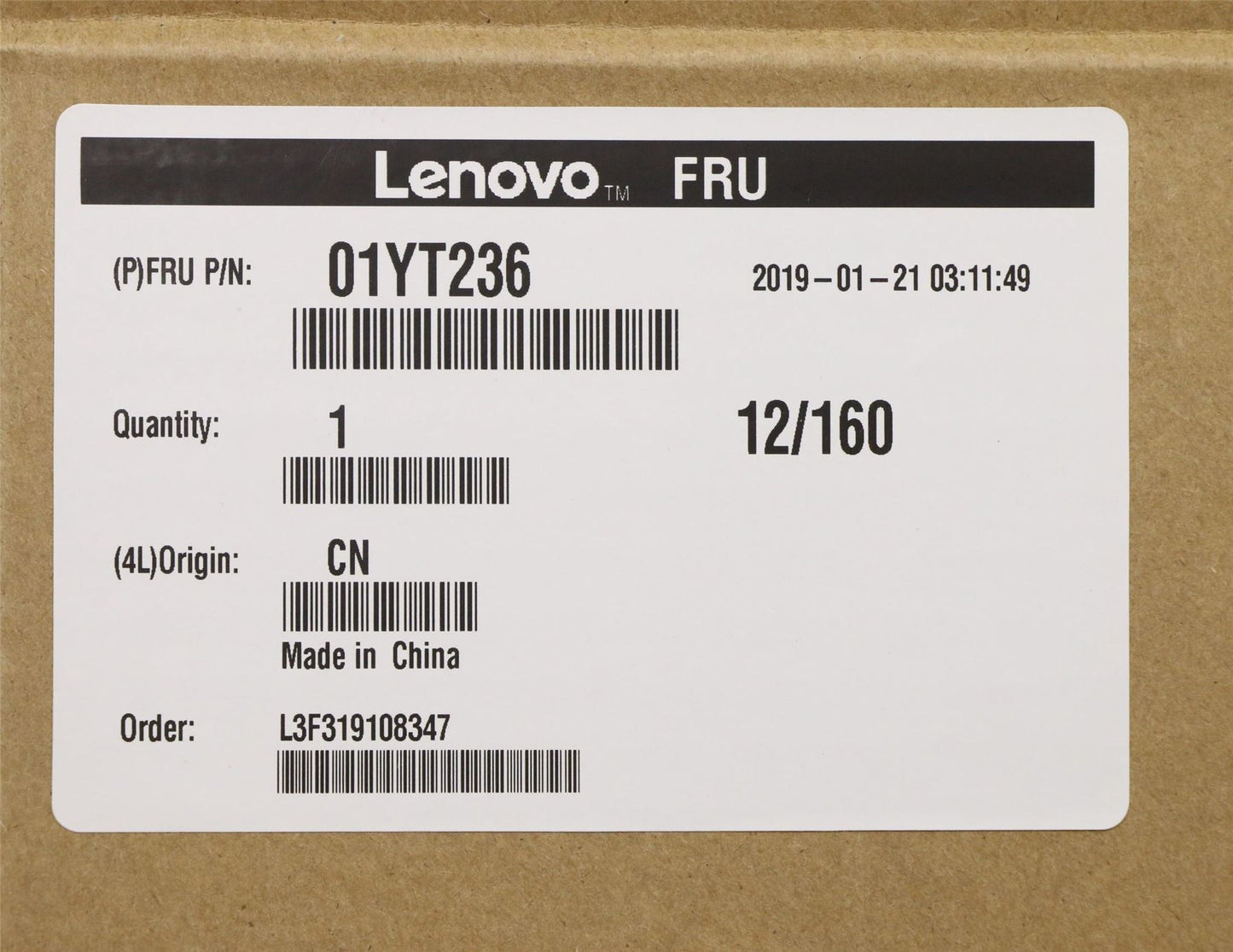 Lenovo ThinkPad P50 LCD Cover Rear Back Housing Black 01YT236