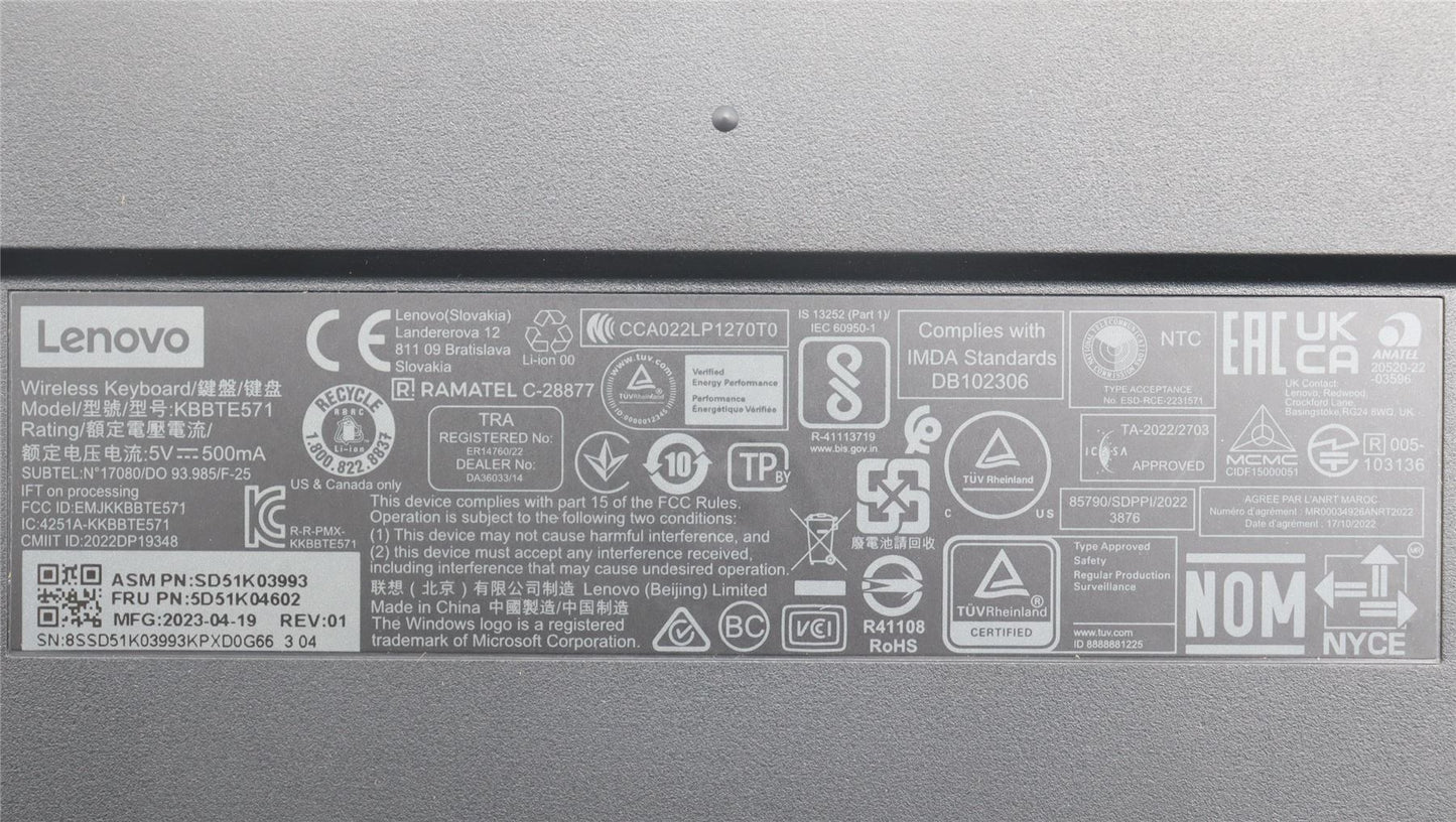 Lenovo Slim KB II-German 5D51K04602