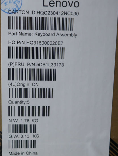 Lenovo Yoga 7 16IRL8 Keyboard Palmrest Top Cover Switzerland 5CB1L39173