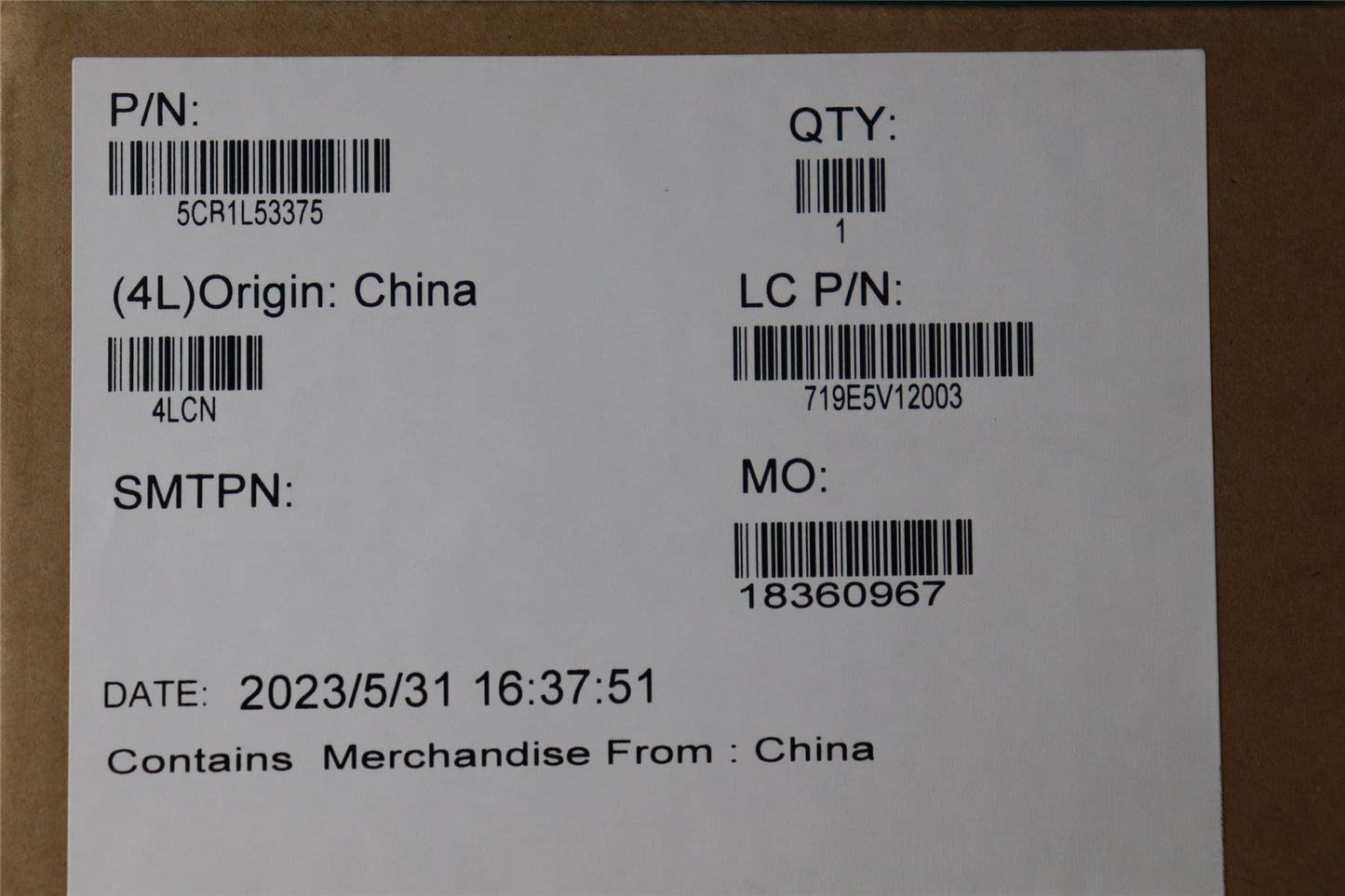 Lenovo Cover L 21J8 LCD 165HZ_SG POGO 5CB1L53375