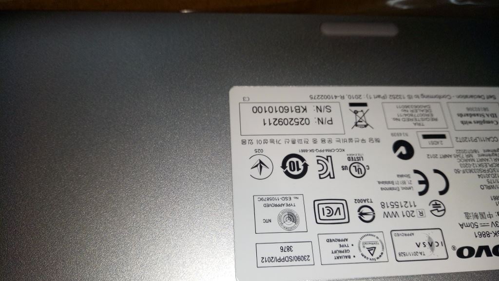 Lenovo Liteon SK-8861(GB) 2.4G KB-Silver8 UK English Keyboard 25209211