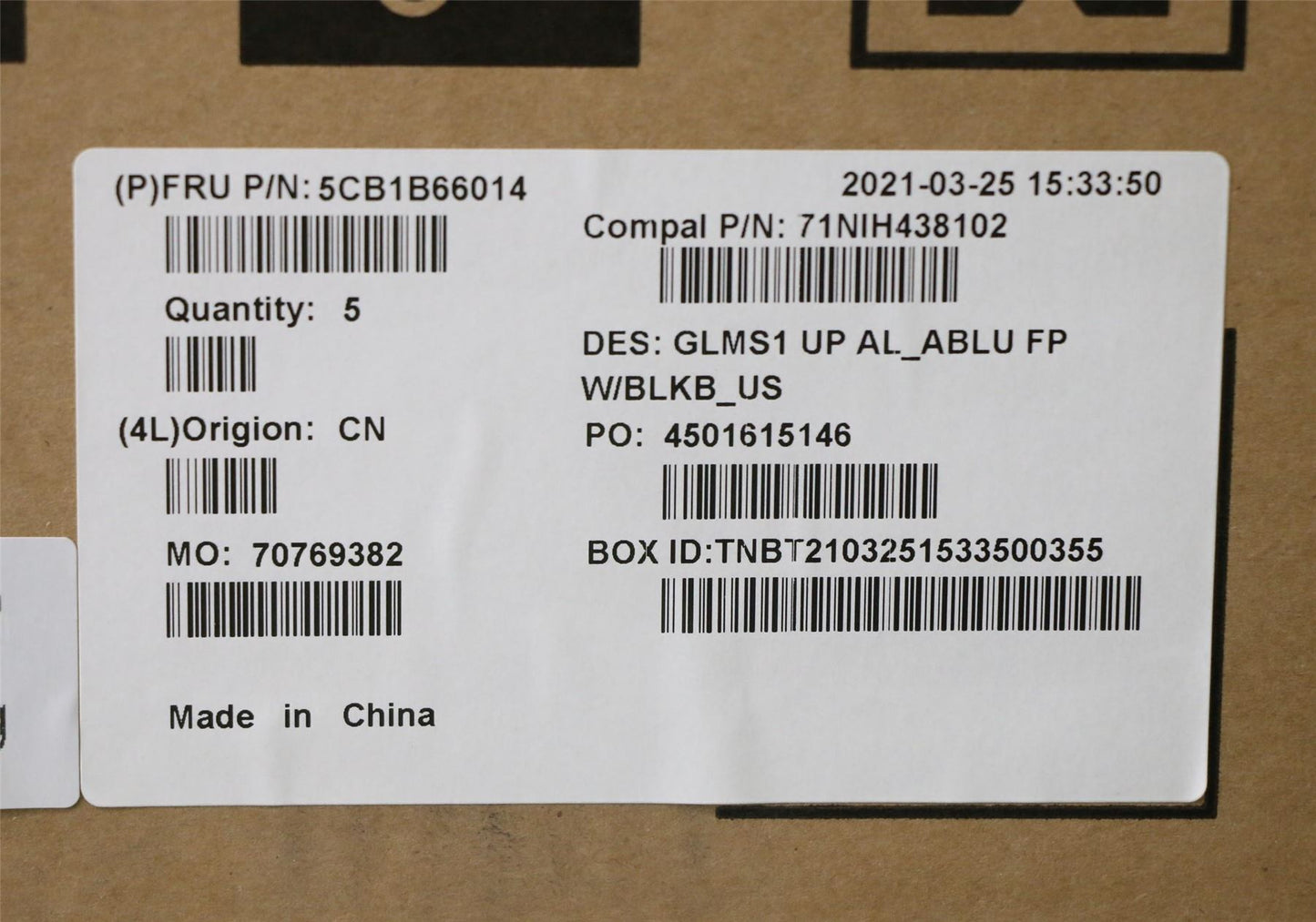 Lenovo IdeaPad 5-14ITL05 Palmrest Cover Touchpad Keyboard US Blue 5CB1B66014