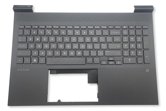 Genuine HP Victus 16-D 16-E Palmrest Cover Keyboard UK Black Backlit M75757-031