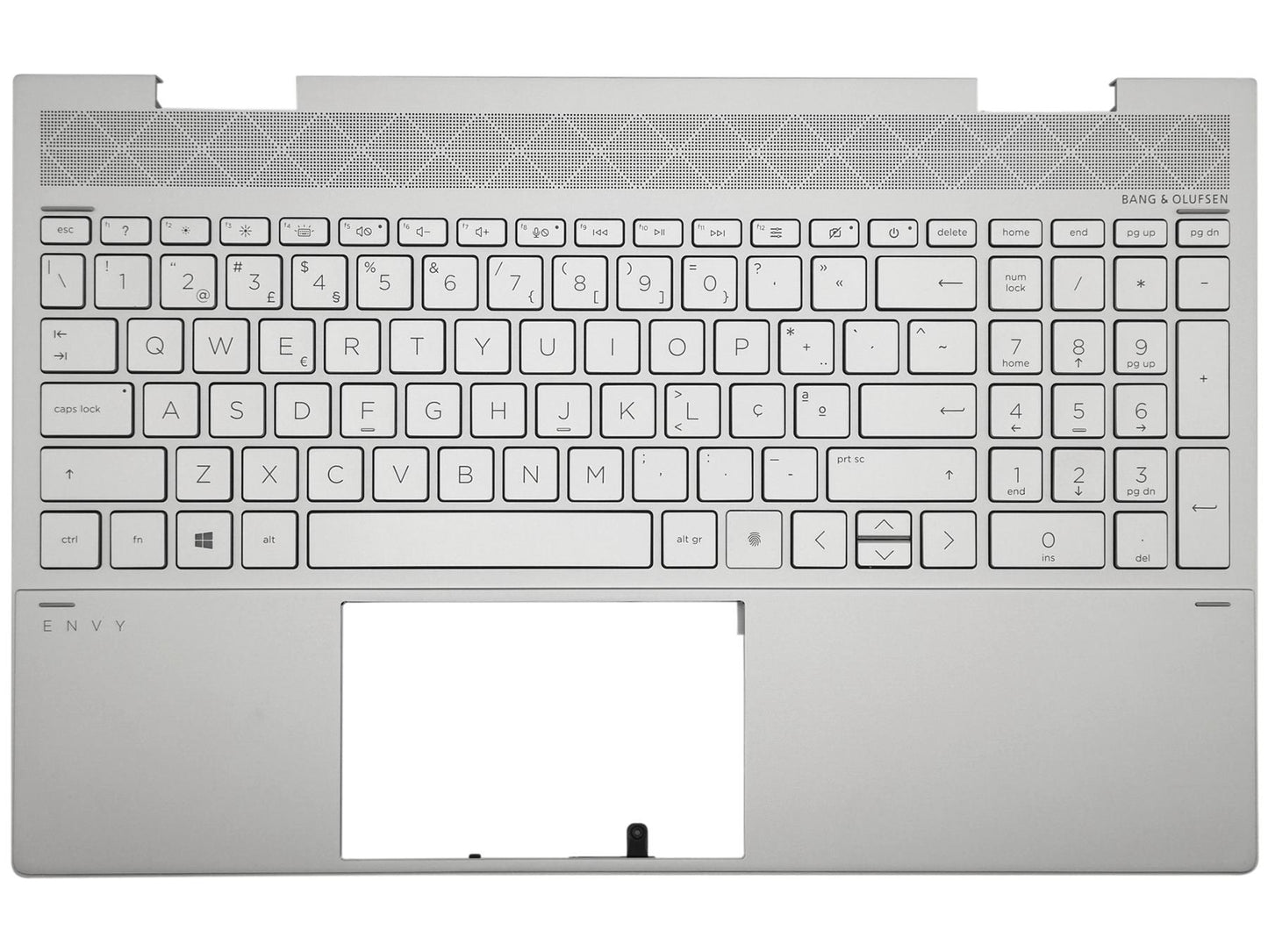 HP Envy 15-ED Palmrest Cover Keyboard Portuguese Silver Backlit L93227-131