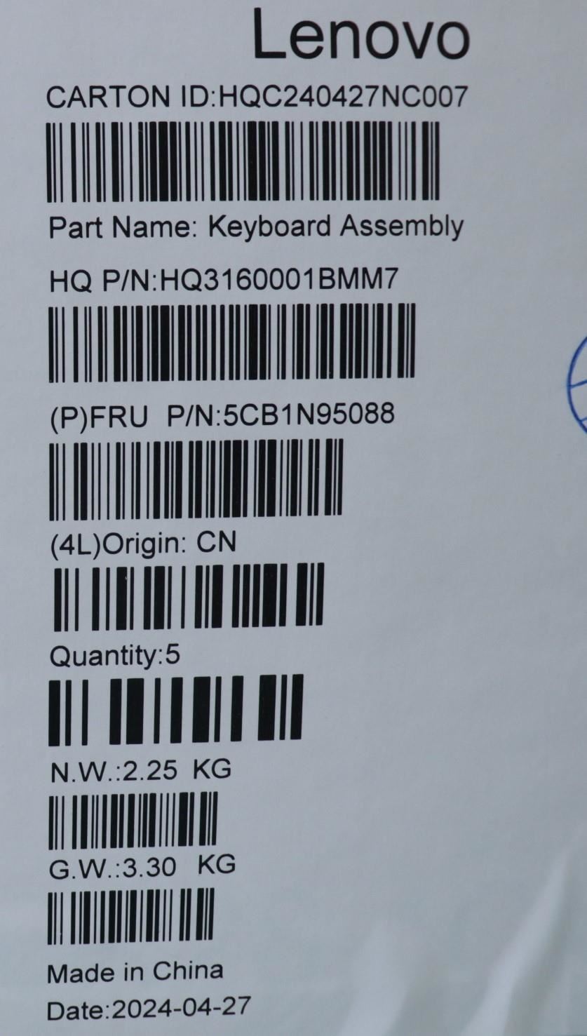 Lenovo Upper Case ASM EUROENG H83DS FP LG 5CB1N95088