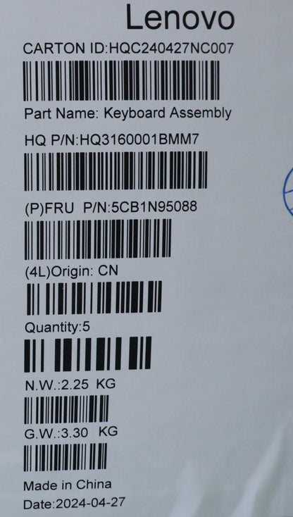 Lenovo Upper Case ASM EUROENG H83DS FP LG 5CB1N95088