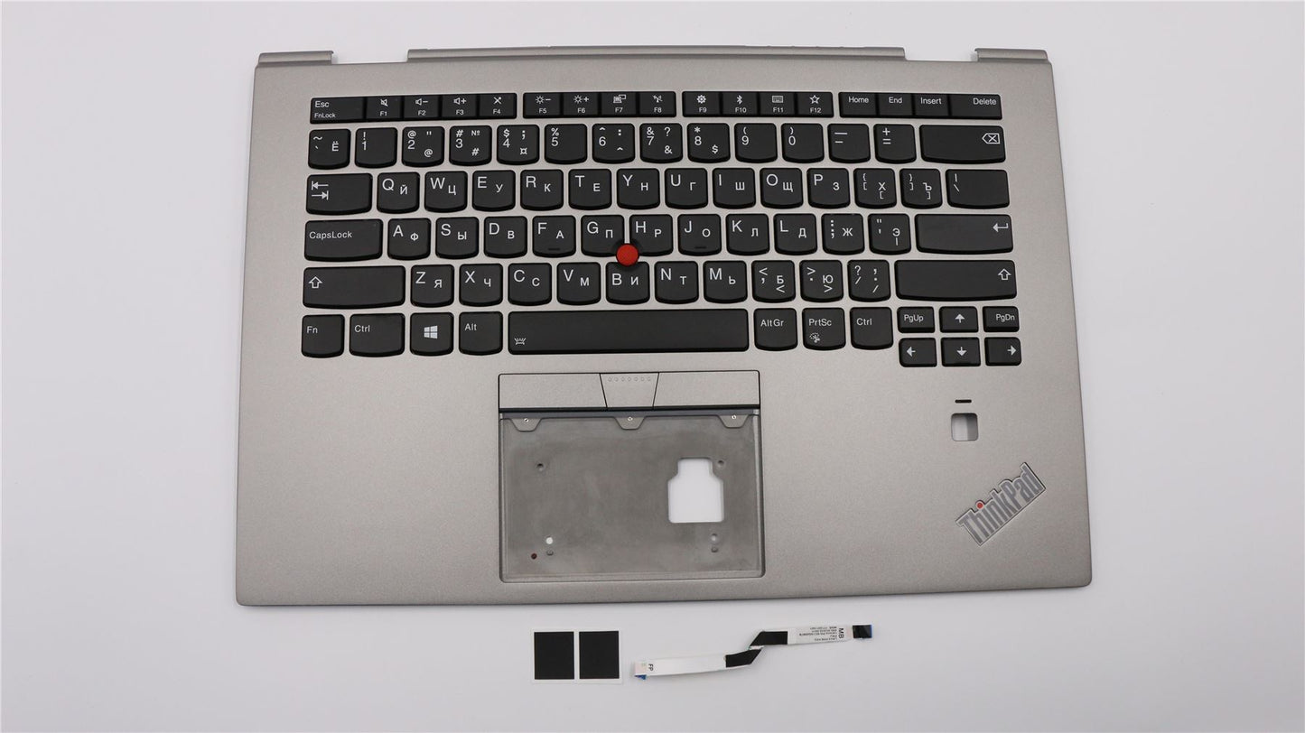 Lenovo Yoga X1 3rd Gen Keyboard Palmrest Top Cover Russian Silver 01LX966