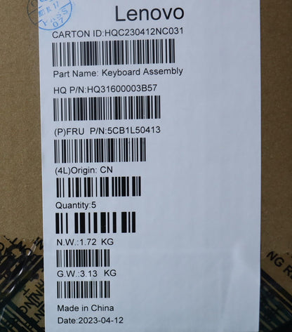 Lenovo Upper Case ASM_GER H 83BS NFP ARGY 5CB1L50413