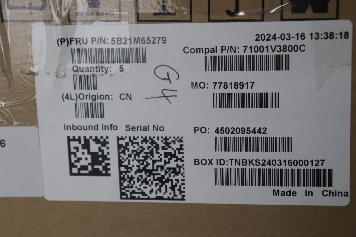 Lenovo C83DDWINR5HPTHS16G O FIR WT RM 5B21M65279