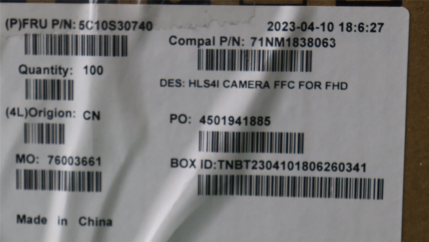 Lenovo Camera cable C 82XD FHD FFC 5C10S30740
