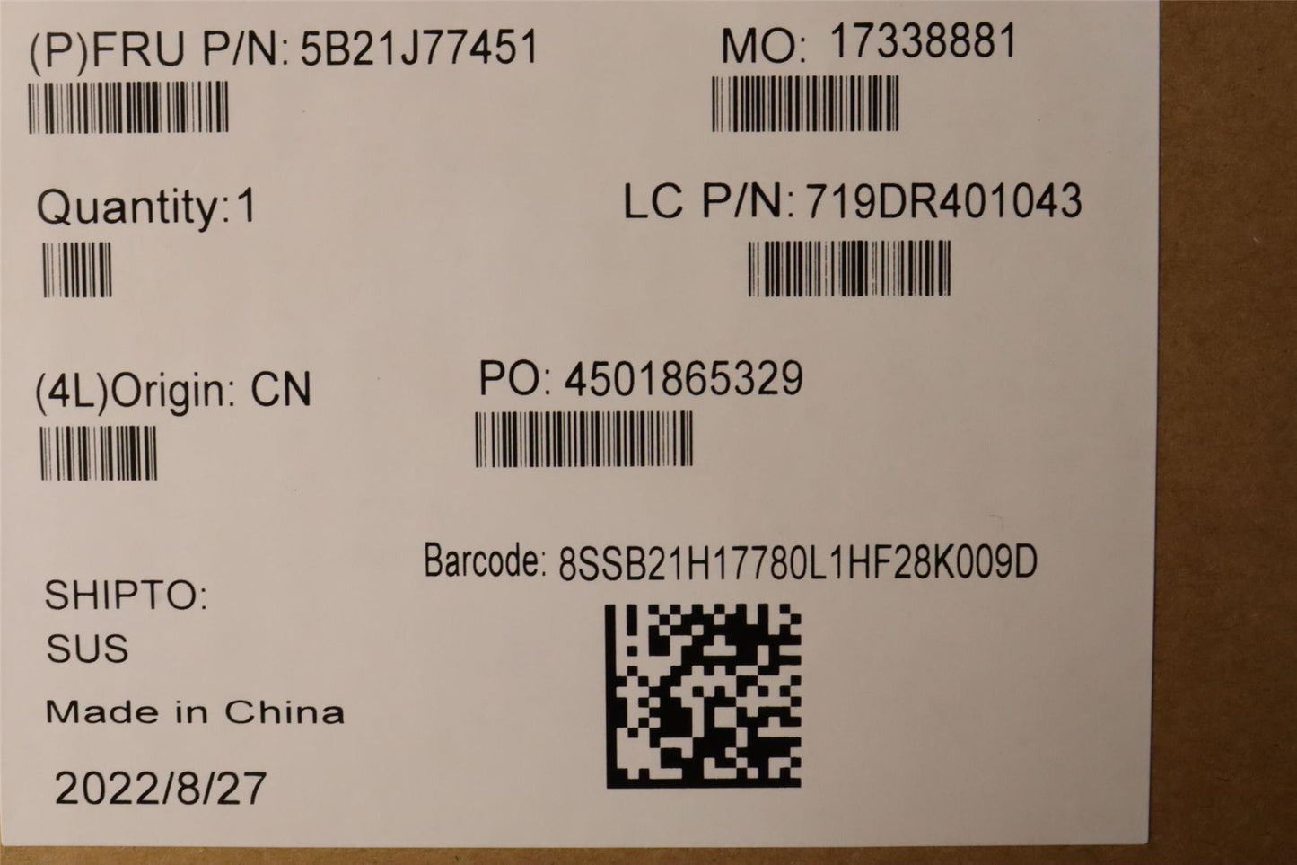 Lenovo 5B21J77451 FR7P6850U16G725NE WNnAYdT2L3yAB