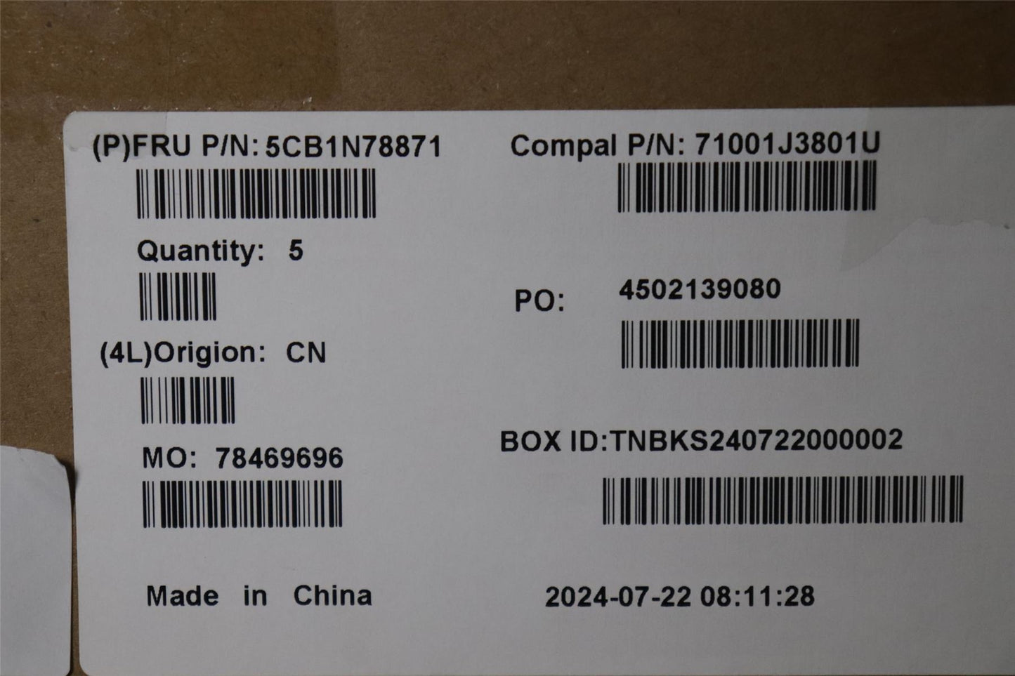 Lenovo UpperCase_NORDIC C 83G1 CG FP BL 5CB1N78871