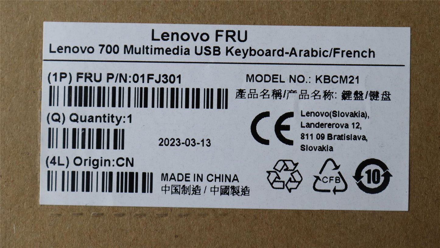 Lenovo KBD_BO 700 Multimedia Keyboard 01FJ301