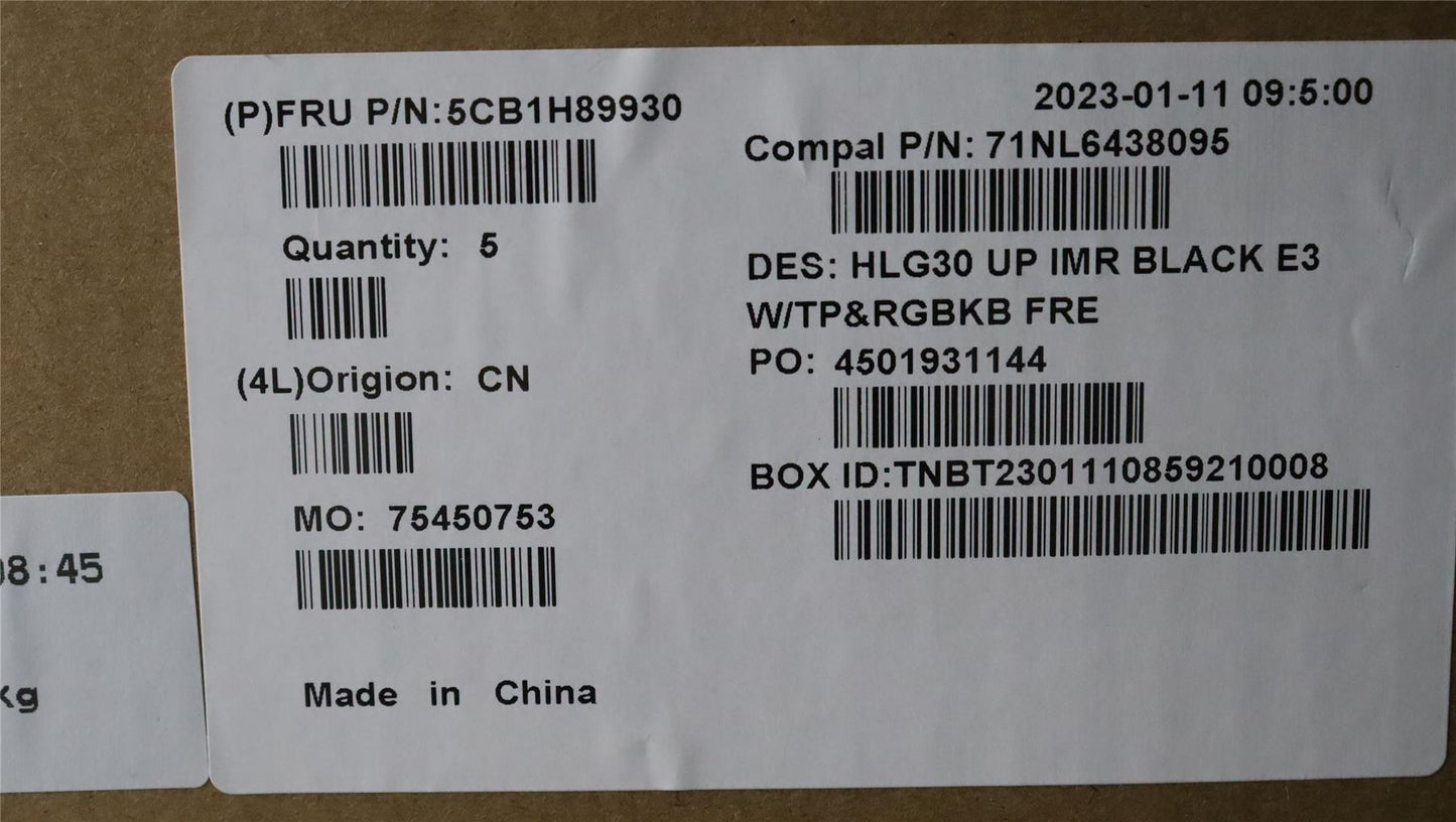 Lenovo IdeaPad 3 15IAH7 Palmrest Cover Touchpad Keyboard French Black 5CB1H89930